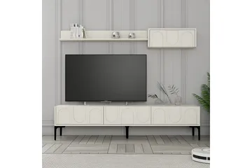 Hazim Tv-taso 180 cm - Kerma/Musta - Huonekalut - TV- & Mediakalusteet - Tv taso & Mediataso
