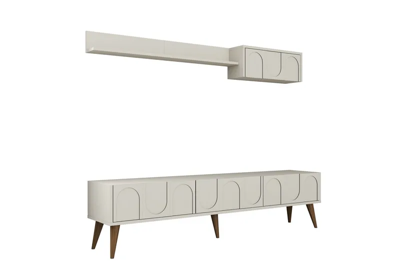 Hazim Tv-taso 180 cm, Kerma/Pähkinäpuu