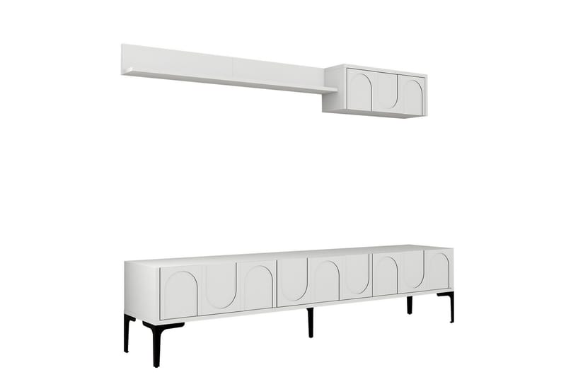 Hazim Tv-taso 180 cm, Valkoinen/Musta