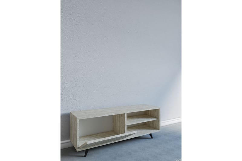 Hazle lattiaseisova tv-taso 120 cm säilytyksellä puusta - Beige - Huonekalut - TV- & Mediakalusteet - Tv taso & Mediataso