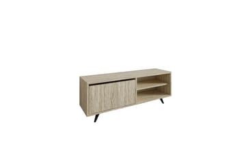 Hazle lattiaseisova tv-taso 120 cm säilytyksellä puusta - Beige - Huonekalut - TV- & Mediakalusteet - Tv taso & Mediataso