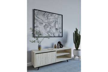Hazle lattiaseisova tv-taso 120 cm säilytyksellä puusta - Beige - Huonekalut - TV- & Mediakalusteet - Tv taso & Mediataso