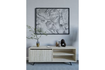 Hazle lattiaseisova tv-taso 120 cm säilytyksellä puusta - Beige - Huonekalut - TV- & Mediakalusteet - Tv taso & Mediataso