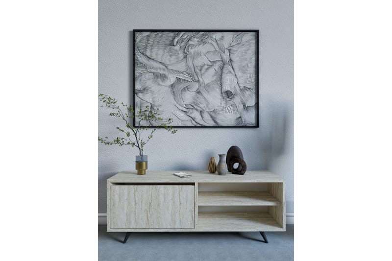 Hazle lattiaseisova tv-taso 120 cm säilytyksellä puusta - Beige - Huonekalut - TV- & Mediakalusteet - Tv taso & Mediataso