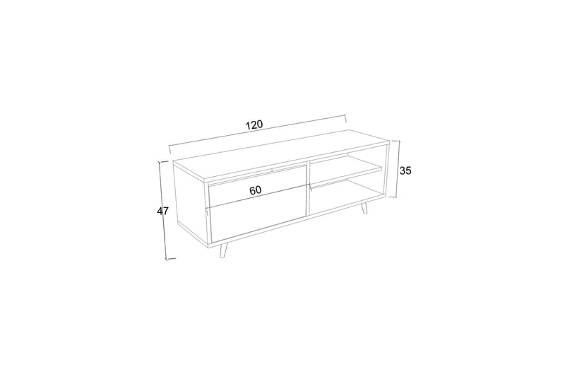 Hazle Tv-taso 120 cm - Beige - Huonekalut - TV- & Mediakalusteet - Tv taso & Mediataso