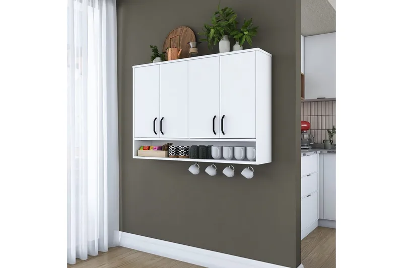 Heba TV-kaappi 120 cm - Valkoinen - Talo & remontointi - Keittiö & kylpyhuone - Keittiö & kodinhoitohuone - Keittiön sisustus - Keittiökaappi