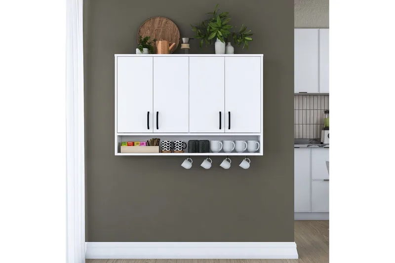 Heba TV-kaappi 120 cm - Valkoinen - Talo & remontointi - Keittiö & kylpyhuone - Keittiö & kodinhoitohuone - Keittiön sisustus - Keittiökaappi