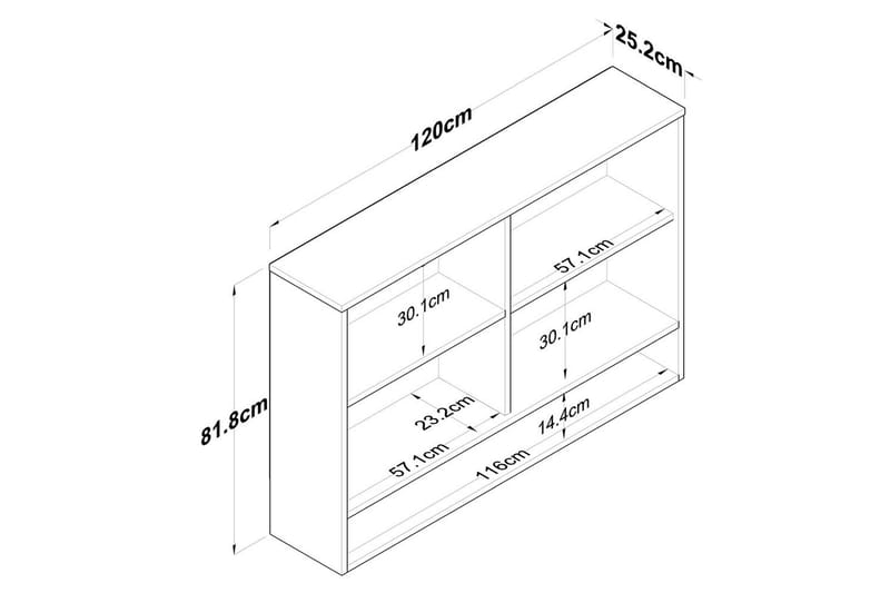 Heba TV-kaappi 120 cm - Valkoinen - Huonekalut - TV- & Mediakalusteet - TV-kaappi