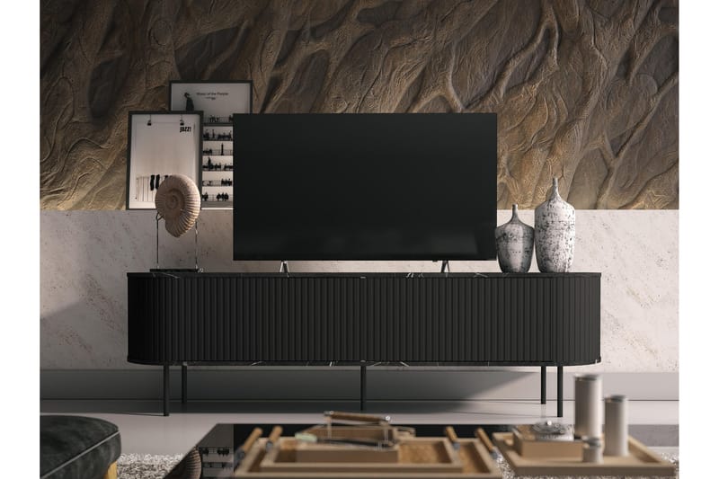 Hemanti TV-taso 180 cm - Musta - Huonekalut - TV- & Mediakalusteet - Tv taso & Mediataso