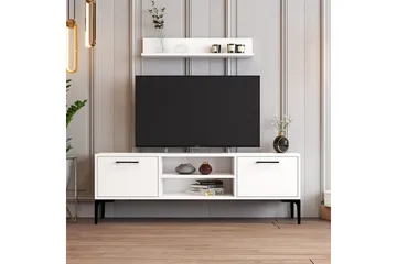 Holter TV-kalustesetti 140x30 cm - Valkoinen - Huonekalut - TV- & Mediakalusteet - TV-kalustepaketti