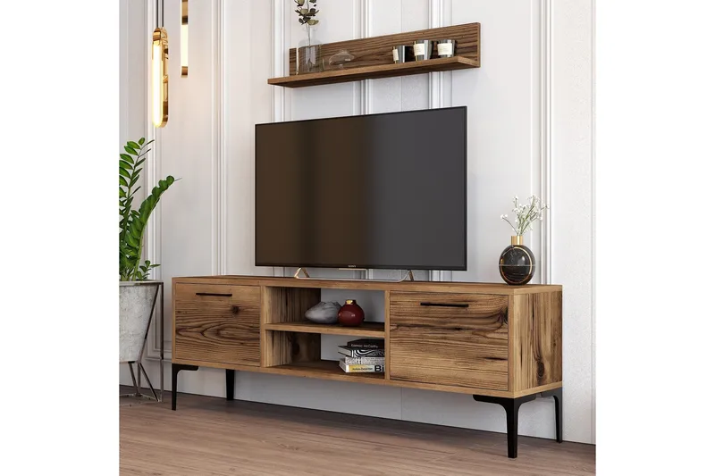 Holter Tv-taso 140 cm - Pähkinäpuu - Huonekalut - TV- & Mediakalusteet - Tv taso & Mediataso