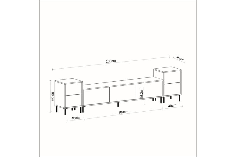 Imaj Tv-taso 180 cm - Beige/Kulta - Huonekalut - TV- & Mediakalusteet - Tv taso & Mediataso