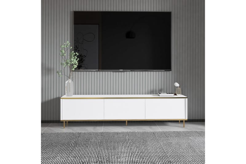 Imaj Tv-taso 180 cm - Valkoinen/Kulta - Huonekalut - TV- & Mediakalusteet - Tv taso & Mediataso