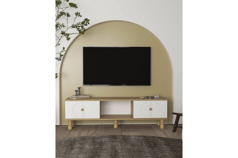 Inci TV-taso 150 cm - Valkoinen/Monivärinen - Huonekalut - TV- & Mediakalusteet - Tv taso & Mediataso