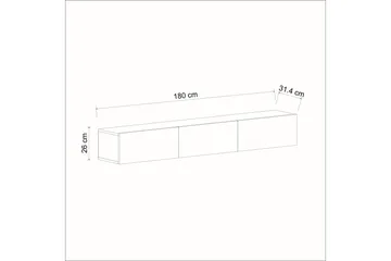 Interlaken Tv-taso 180 cm - Musta - Huonekalut - TV- & Mediakalusteet - Tv taso & Mediataso