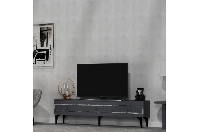 Ipek Tv-taso 180 cm - Antrasiitti/Hopea - Huonekalut - TV- & Mediakalusteet - Tv taso & Mediataso