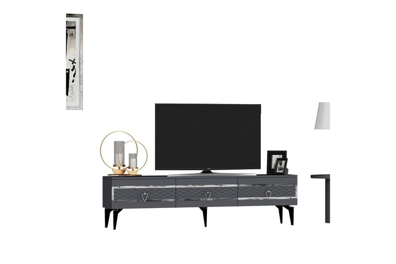 Ipek Tv-taso 180 cm - Antrasiitti/Hopea - Huonekalut - TV- & Mediakalusteet - Tv taso & Mediataso