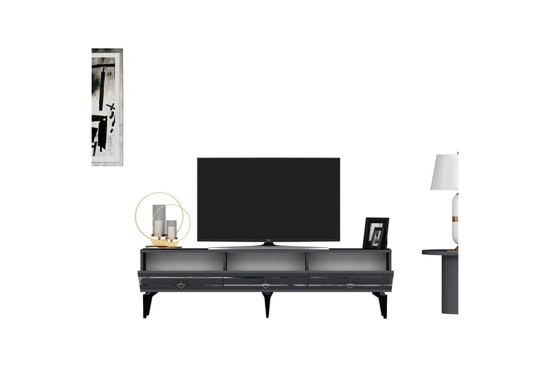 Ipek Tv-taso 180 cm - Antrasiitti/Hopea - Huonekalut - TV- & Mediakalusteet - Tv taso & Mediataso