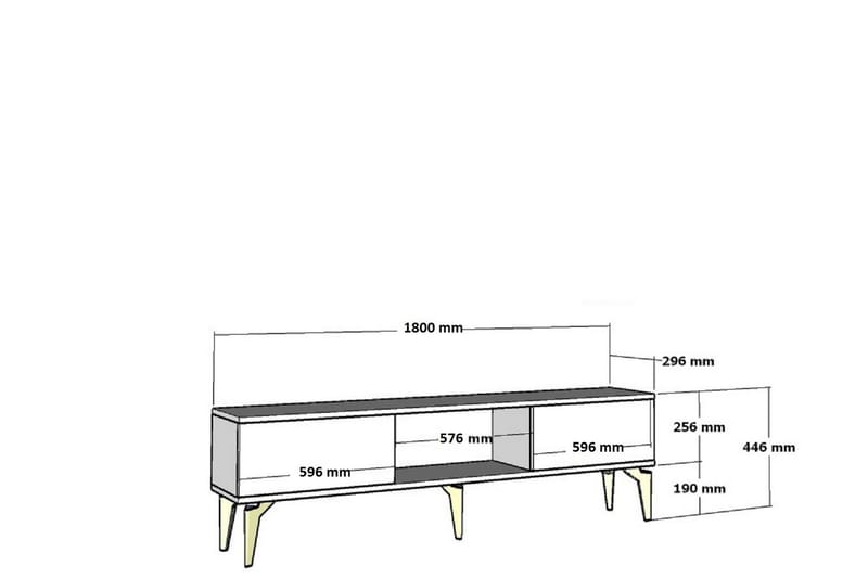 Ipek Tv-taso 180 cm - Antrasiitti/Kulta - Huonekalut - TV- & Mediakalusteet - Tv taso & Mediataso
