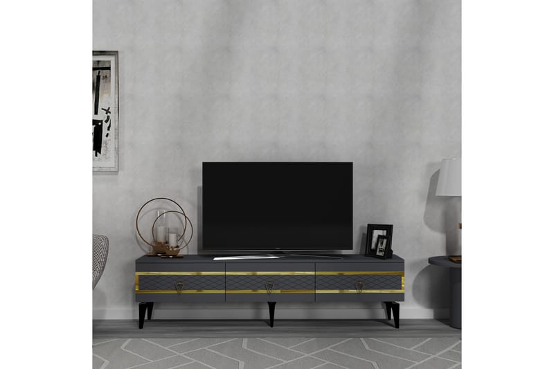 Ipek Tv-taso 180 cm - Antrasiitti/Kulta - Huonekalut - TV- & Mediakalusteet - Tv taso & Mediataso