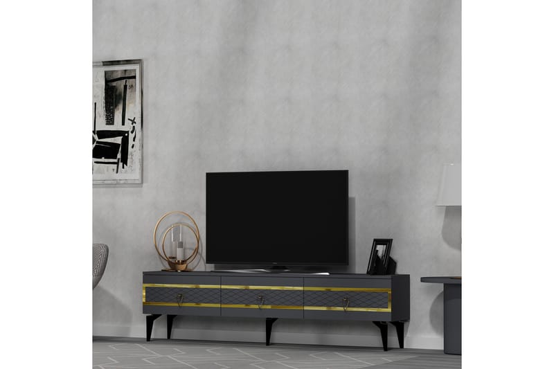 Ipek Tv-taso 180 cm - Antrasiitti/Kulta - Huonekalut - TV- & Mediakalusteet - Tv taso & Mediataso