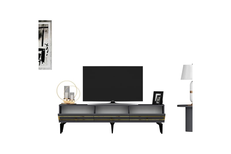 Ipek Tv-taso 180 cm - Antrasiitti/Kulta - Huonekalut - TV- & Mediakalusteet - Tv taso & Mediataso