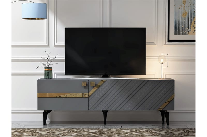 Iris Tv-taso 150 cm - Antrasiitti/Kulta - Huonekalut - TV- & Mediakalusteet - Tv taso & Mediataso
