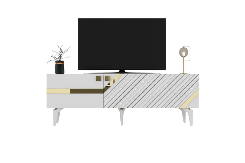 Iris Tv-taso 150 cm - Valkoinen/Kulta - Huonekalut - TV- & Mediakalusteet - Tv taso & Mediataso