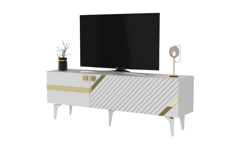 Iris Tv-taso 150 cm - Valkoinen/Kulta - Huonekalut - TV- & Mediakalusteet - Tv taso & Mediataso