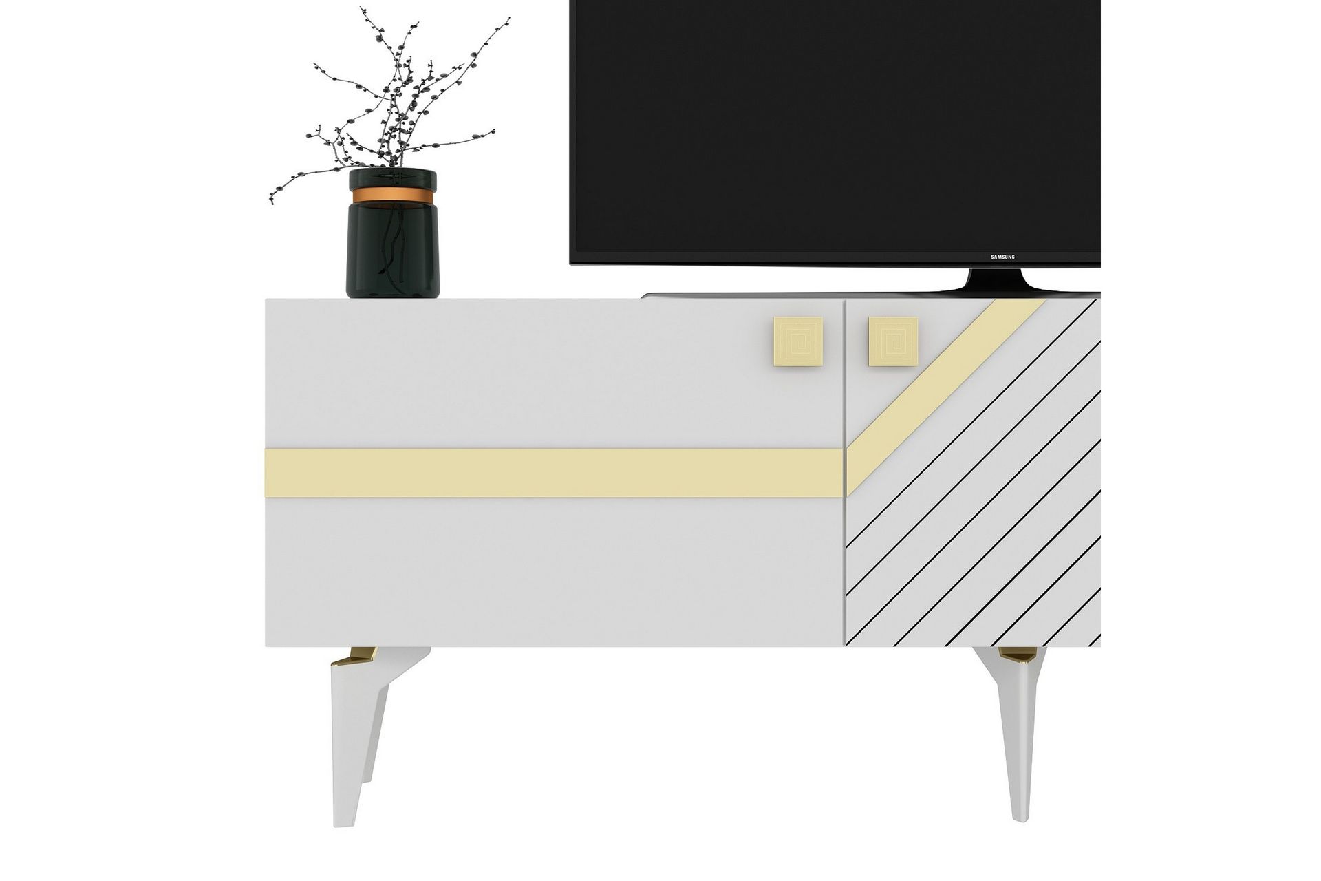 Iris Tv-taso 150 cm - Valkoinen/Kulta - Huonekalut - TV- & Mediakalusteet - Tv taso & Mediataso