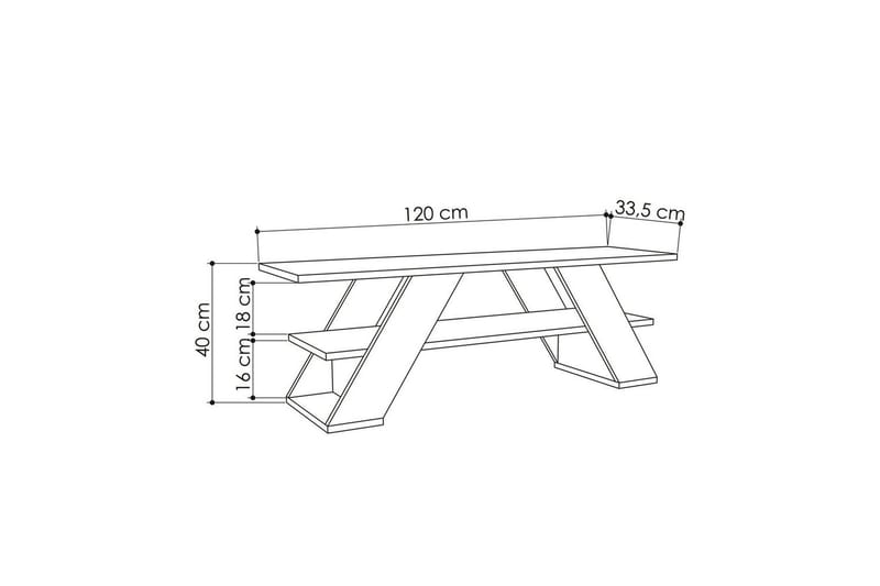 Janesh TV-taso 120 cm - Oliivinvihreä/Valkoinen - Huonekalut - TV- & Mediakalusteet - Tv taso & Mediataso