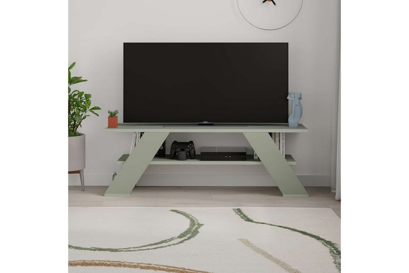 Janesh TV-taso 120 cm - Oliivinvihreä/Valkoinen - Huonekalut - TV- & Mediakalusteet - Tv taso & Mediataso