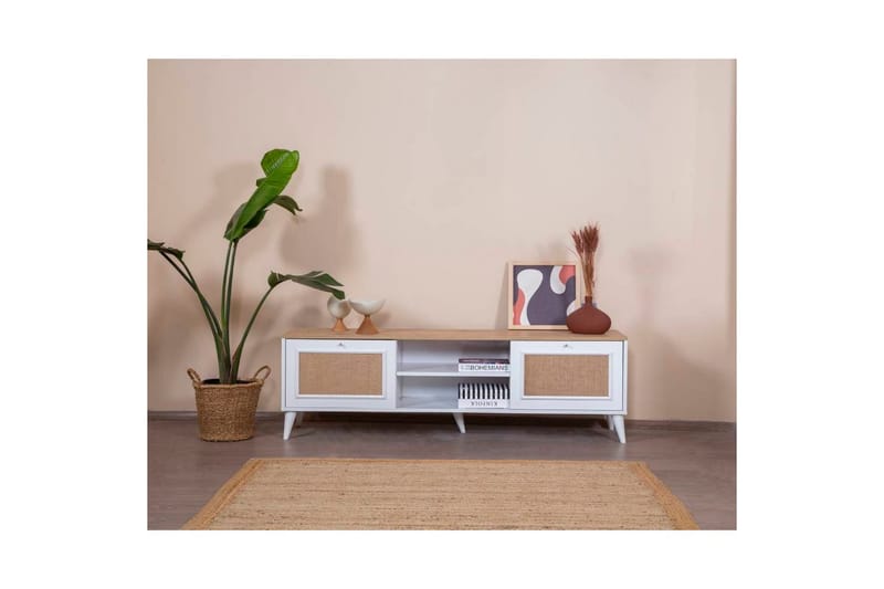 Jatinder TV-taso 55 cm - Luonnollinen/Valkoinen - Huonekalut - TV- & Mediakalusteet - Tv taso & Mediataso