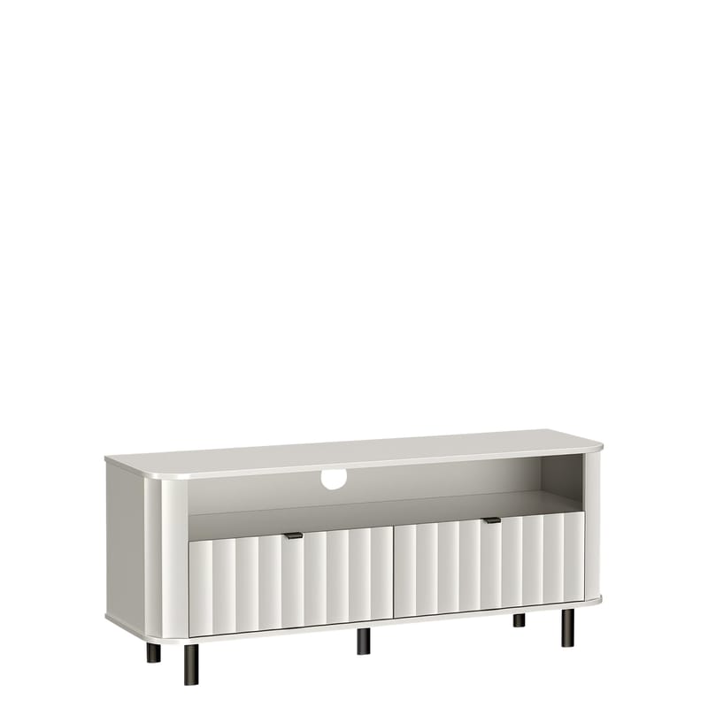 Joriel lattialla seisova tv-taso 137 cm säilytystilalla puuta, Vaalea beige