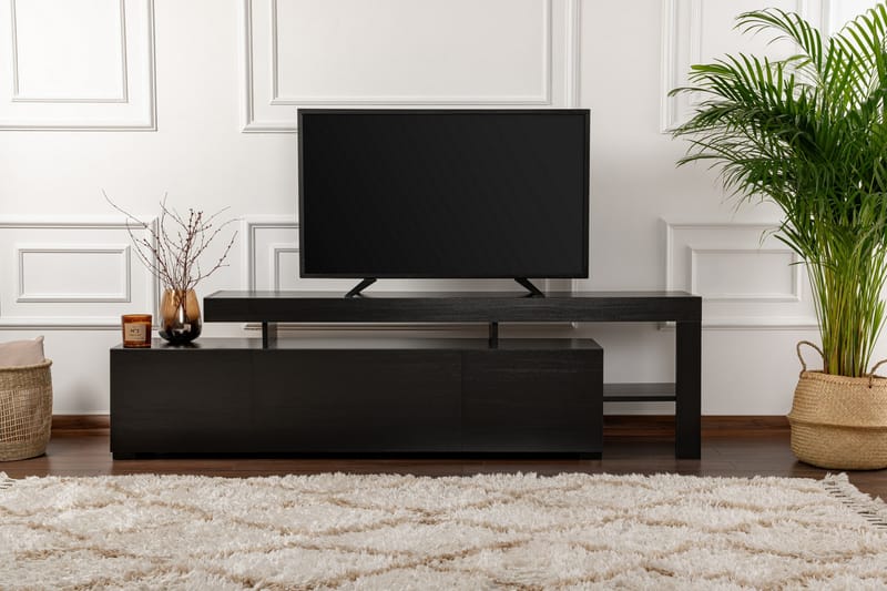 Jurukovo Tv-taso 192x37 cm - Musta - Huonekalut - TV- & Mediakalusteet - Tv taso & Mediataso