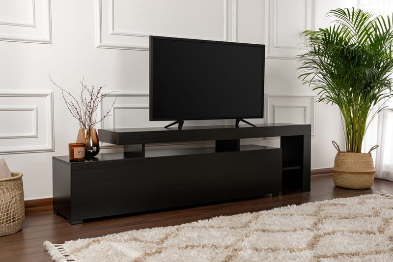 Jurukovo Tv-taso 192x37 cm - Musta - Huonekalut - TV- & Mediakalusteet - Tv taso & Mediataso