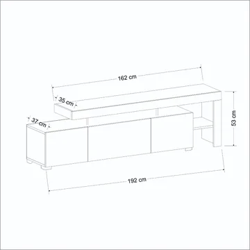 Jurukovo TV-taso 192x53x37 cm - Pähkinä - Huonekalut - TV- & Mediakalusteet - Tv taso & Mediataso