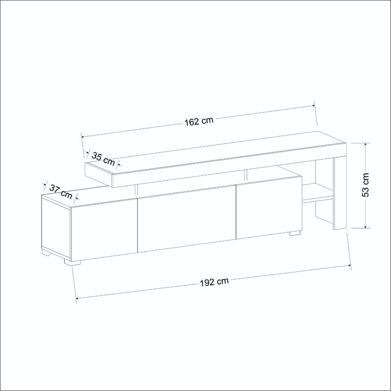 Jurukovo TV-taso 192x53x37 cm - Pähkinä - Huonekalut - TV- & Mediakalusteet - Tv taso & Mediataso