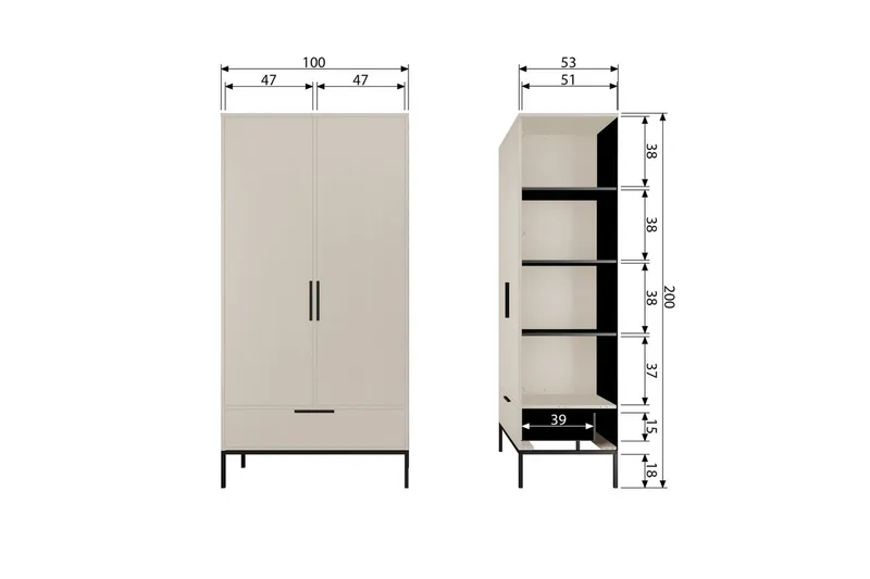 Kaappi Adam - Mänty Pöly - Huonekalut - TV- & Mediakalusteet - TV-kaappi