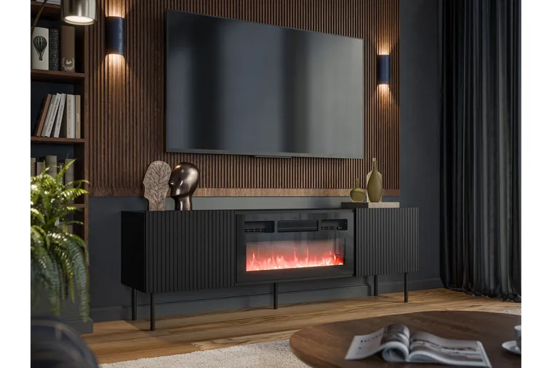 Kamta TV-taso 180 cm - Musta - Huonekalut - TV- & Mediakalusteet - Tv taso & Mediataso