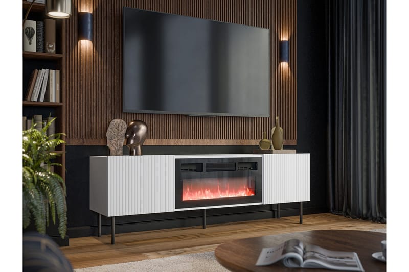 Kamta TV-taso 180 cm - Valkoinen - Huonekalut - TV- & Mediakalusteet - Tv taso & Mediataso