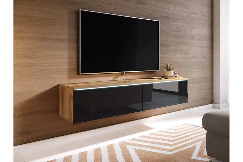 Kanak TV-taso 140 cm - Luonnonväri / Musta - Huonekalut - TV- & Mediakalusteet - Tv taso & Mediataso