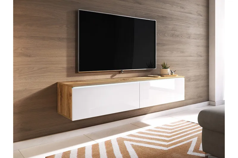 Kanak TV-taso 140 cm - Luonnonväri / Valkoinen - Huonekalut - TV- & Mediakalusteet - Tv taso & Mediataso