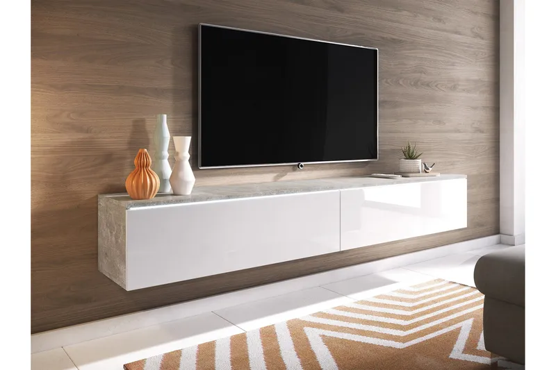 Kanak TV-taso 180 cm - Harmaa / Valkoinen - Huonekalut - TV- & Mediakalusteet - Tv taso & Mediataso