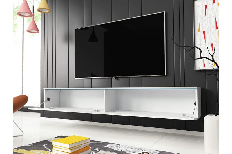 Kanak TV-taso 180 cm - Harmaa / Valkoinen - Huonekalut - TV- & Mediakalusteet - Tv taso & Mediataso