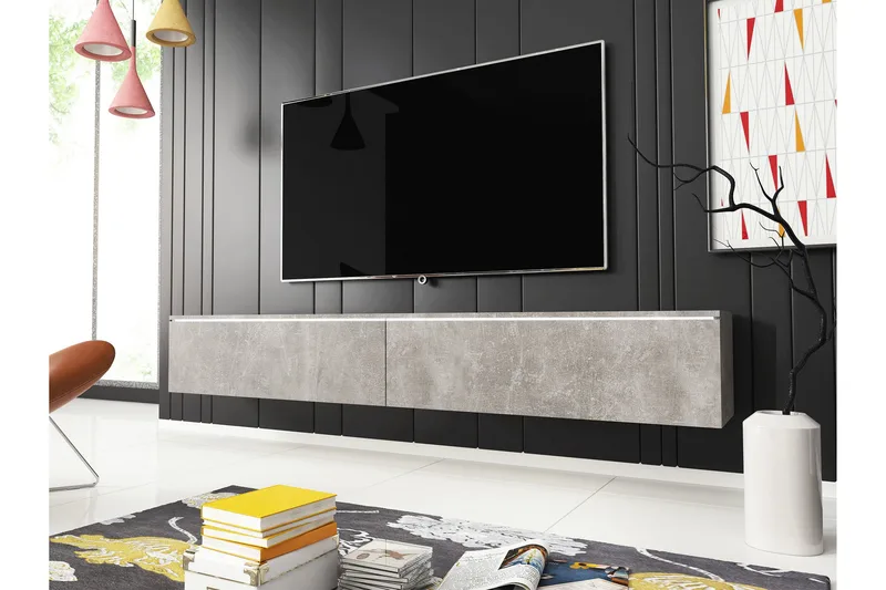 Kanak TV-taso 180 cm - Harmaa - Huonekalut - TV- & Mediakalusteet - Tv taso & Mediataso