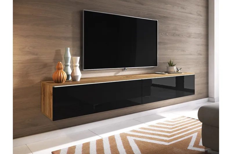 Kanak TV-taso 180 cm - Luonnonväri / Musta - Huonekalut - TV- & Mediakalusteet - Tv taso & Mediataso