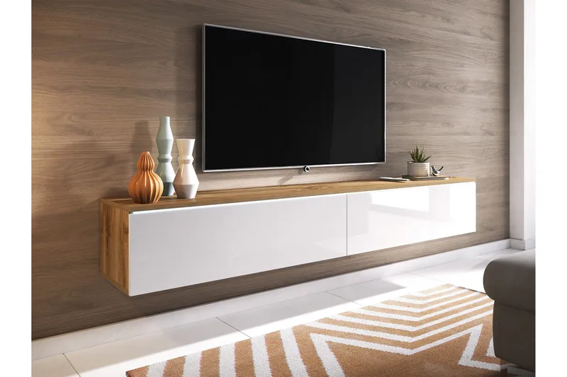 Kanak TV-taso 180 cm - Luonnonväri / Valkoinen - Huonekalut - TV- & Mediakalusteet - Tv taso & Mediataso