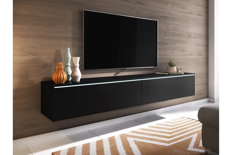 Kanak TV-taso 180 cm - Musta - Huonekalut - TV- & Mediakalusteet - Tv taso & Mediataso