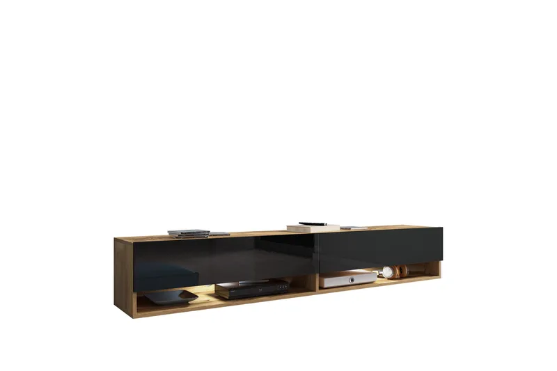 Kanak TV-taso 180 cm - Musta - Huonekalut - TV- & Mediakalusteet - Tv taso & Mediataso